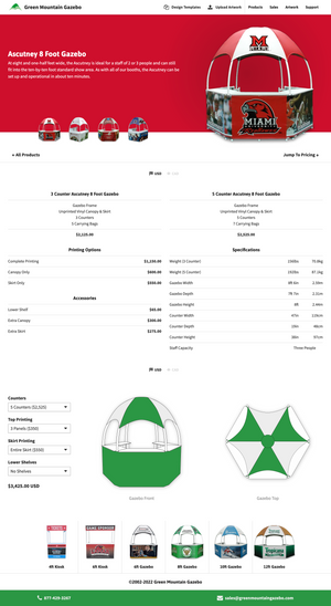 Green Mountain Gazebo webpage